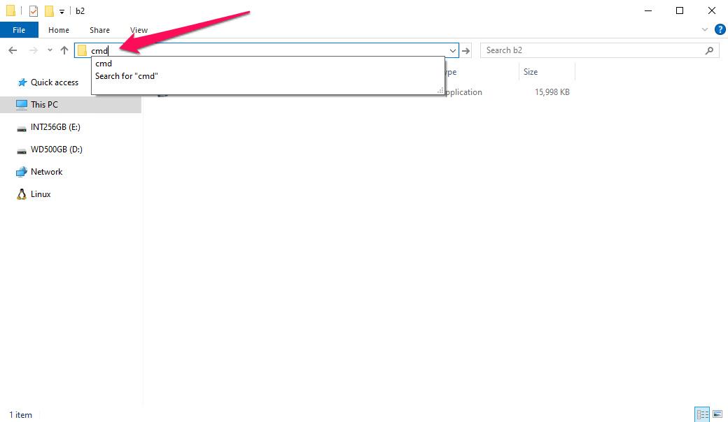 Opening console from a folder in Windows